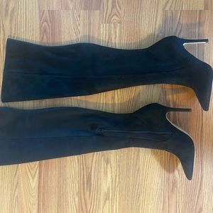 Over the knee suede boots